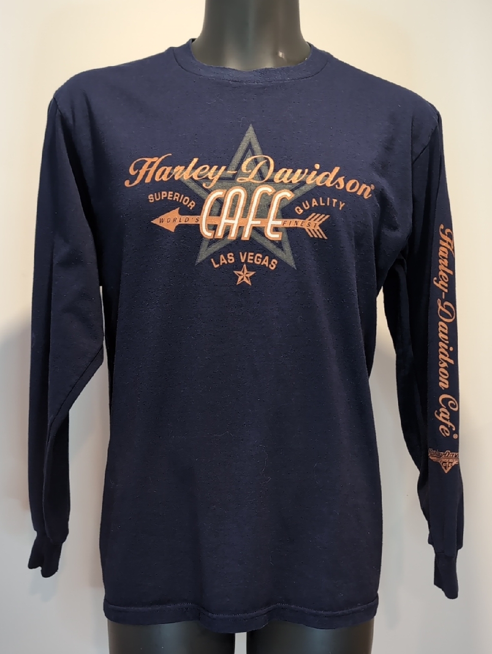 Harley-Davidson Cafe Las Vegas Navy Blue Long-Sleeve Graphic Shirt